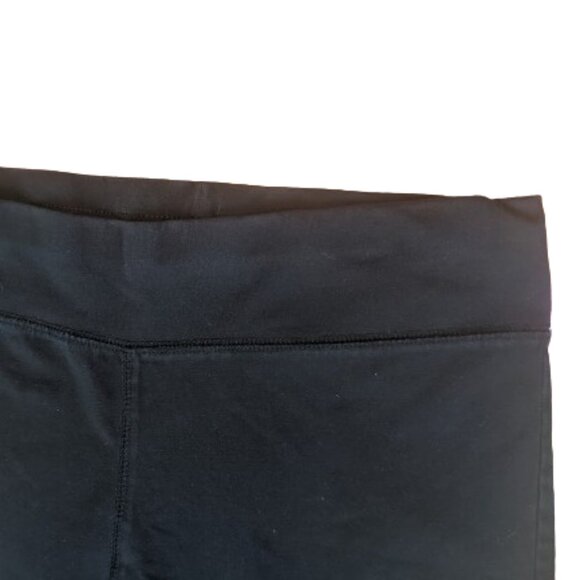 ---  Black Cropped Cotton Leggings Size Large - Picture 2 of 2